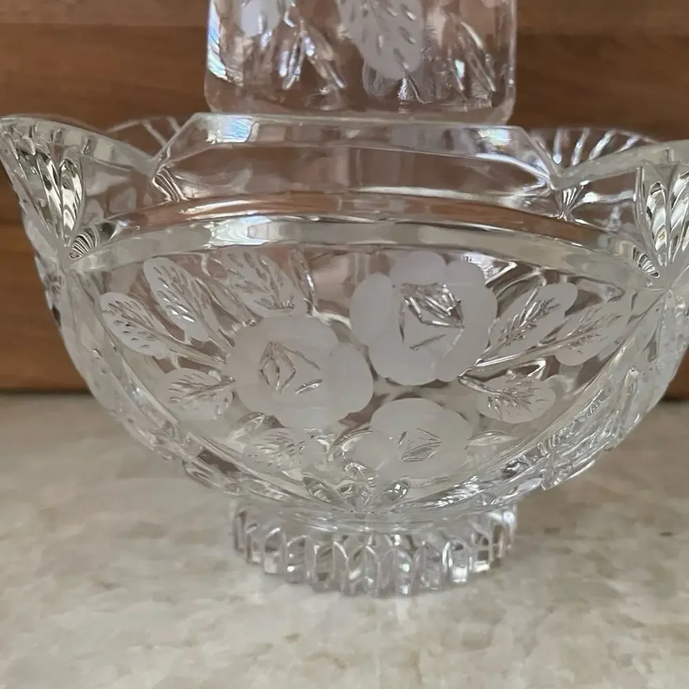 Fifth Avenue “Tivoli garden “ Crystal Bowl floral etching